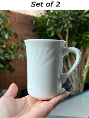 Tuxton Restaurant Ware Cups Vitrified Porcelain Farmhouse Retro Sonoma Set of 2